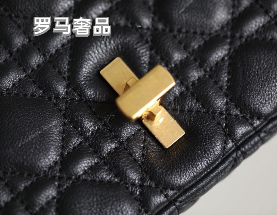 Dior Caro Bag in Black Cannage Calfskin with Gold-Tone CD Logo