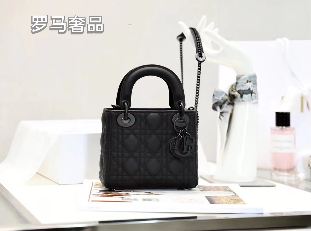 Lady Dior My ABCDior Bag - Black Ultra Matte Cannage Calfskin
